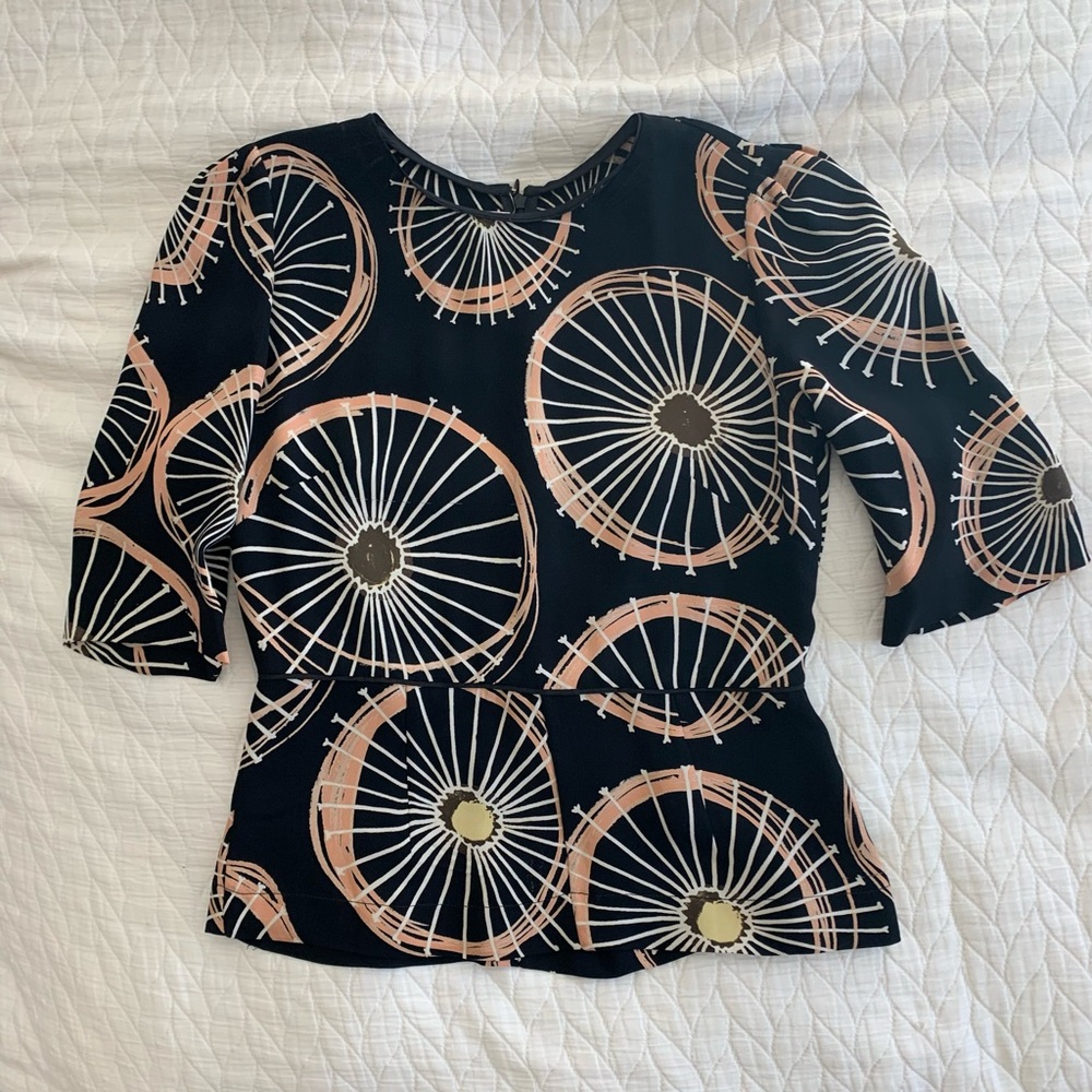 Marni Print Blouse size 4 Black flattering